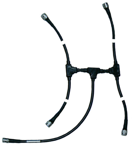 FM Radio 4-way sidemount dipole phasing harness, 87.5-108.5MHz, specify 10%, N-type input/outputs, 500W